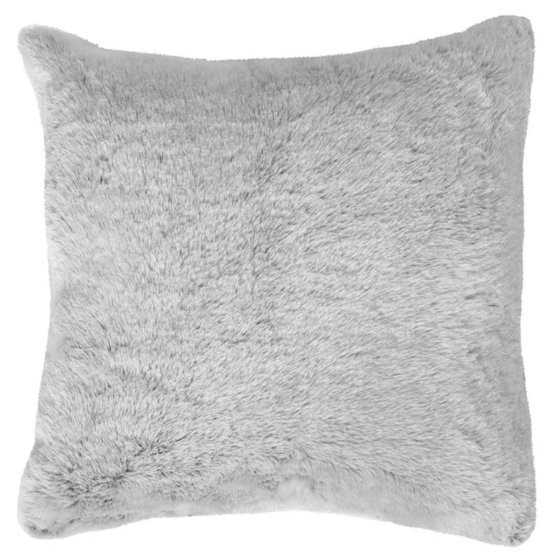 Happidea Cuscino Fur 50x50 cm Tinta Unita Grey