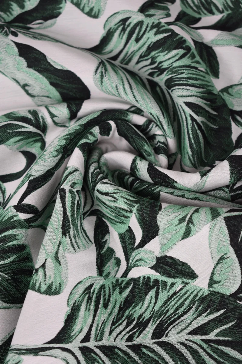 Jacquard a fiori cotone misto nylon stretch