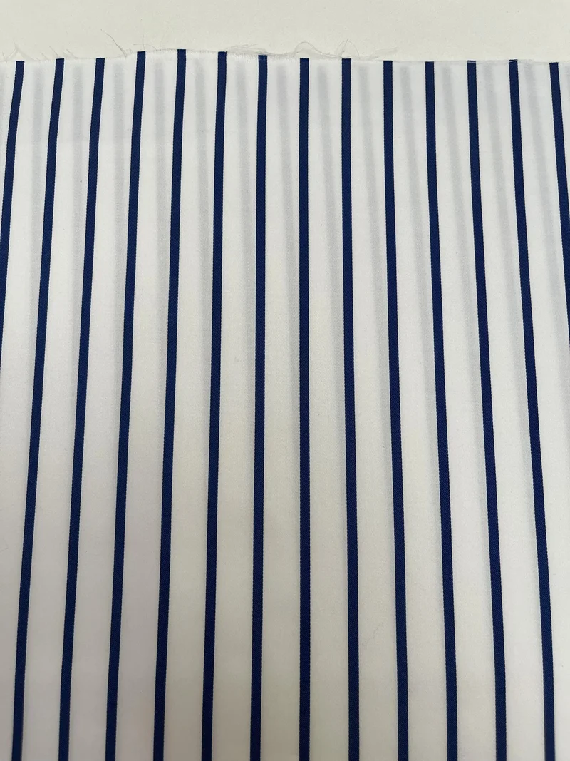 Popeline rigato misto bianco e blu