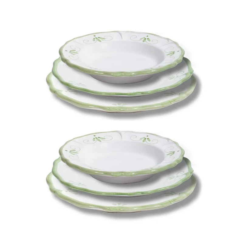 Set Piatti Primula Verdi - 2x Piani, Fondi e Frutta