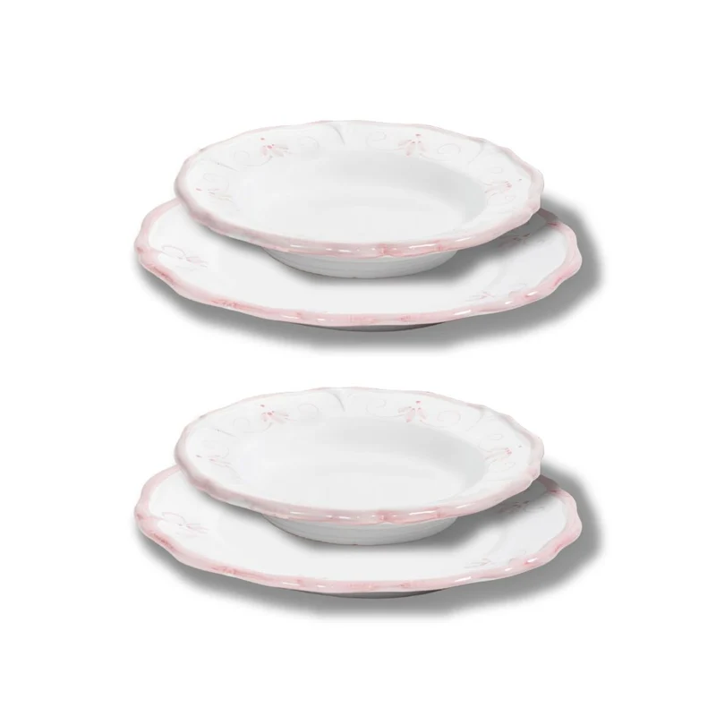 Set Piatti Primula Rosa - 2x Piani e Fondi