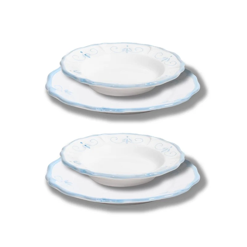 Set Piatti Primula Azzurri - 2x Piani e Fondi