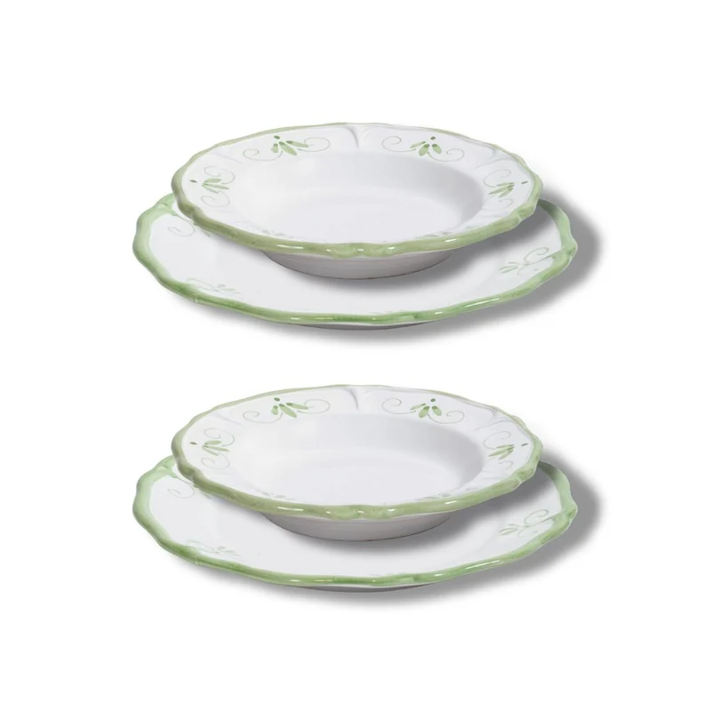 Set Piatti Primula Verdi - 2x Piani e Fondi