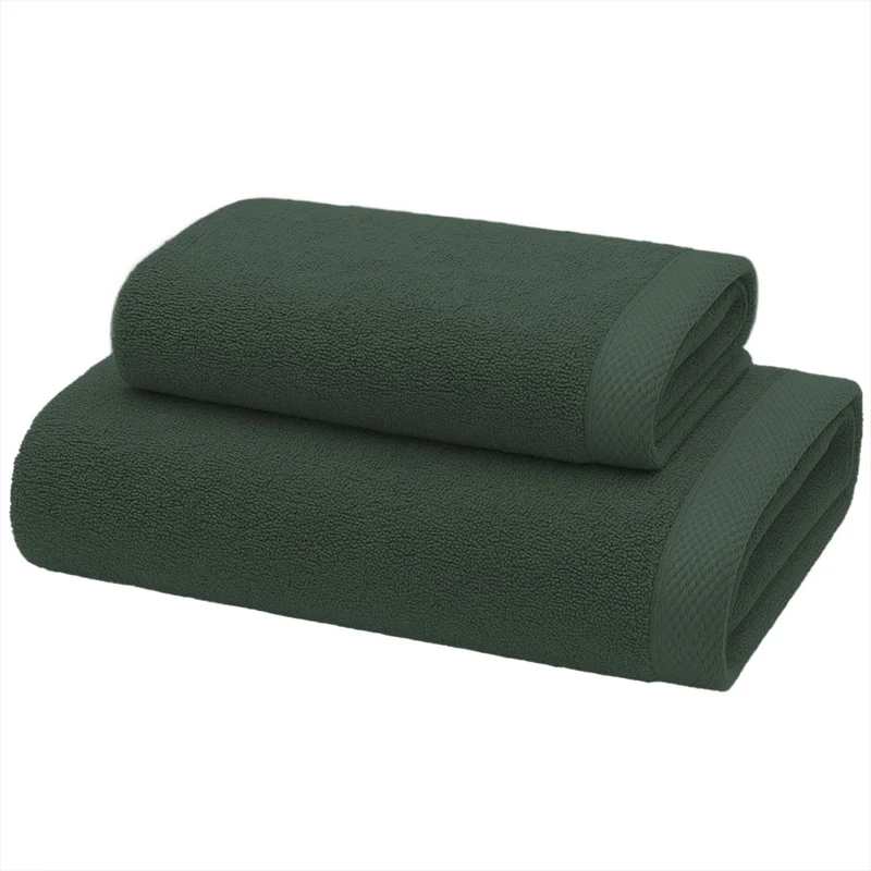 Happidea Set 2 Spugne 40x60 + 60x100 cm Tinta Unita Foresta