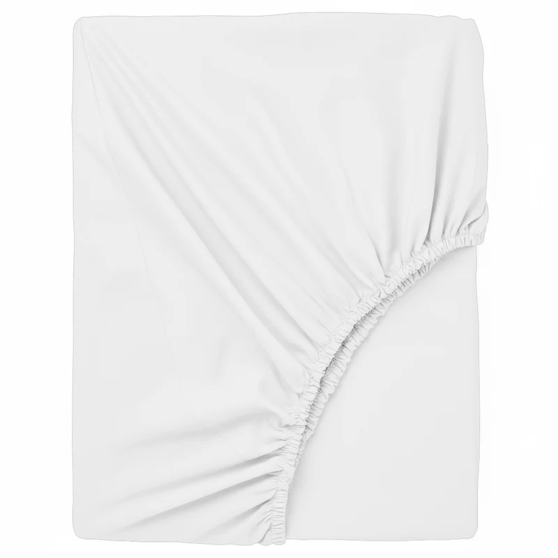 Happidea Lenzuolo Sotto con Angoli Singolo in Cotone Tinta Unita White