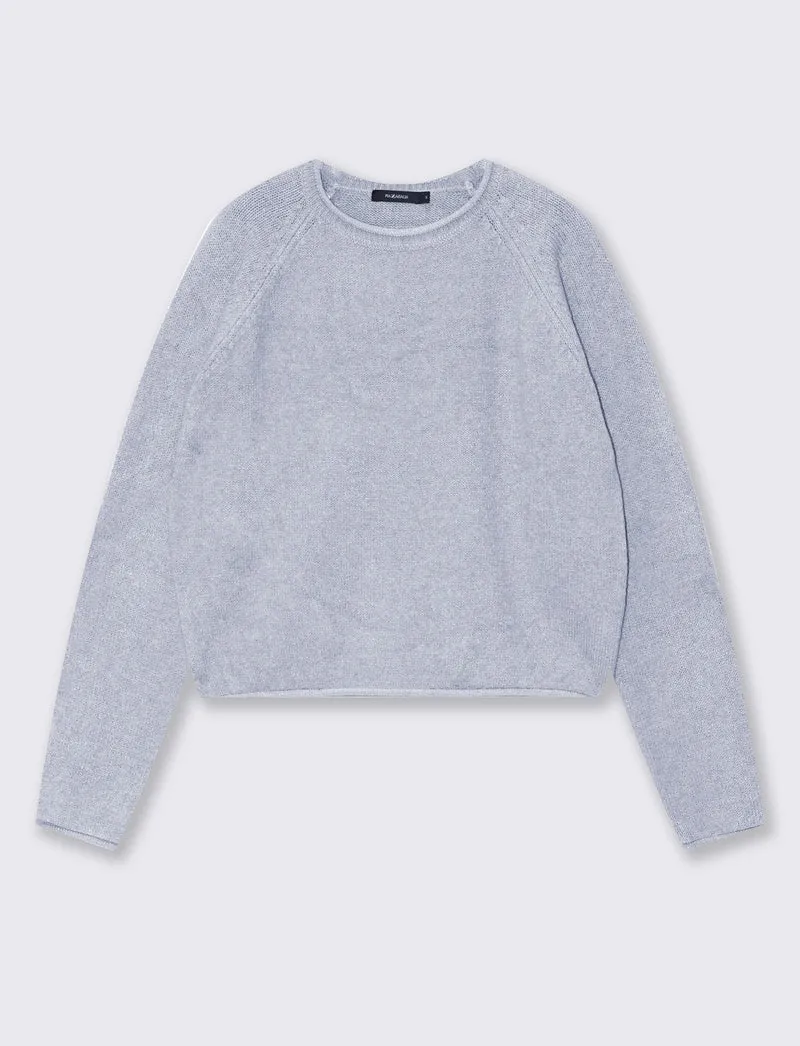 Pullover girocollo con manica raglan - Azzurro cielo