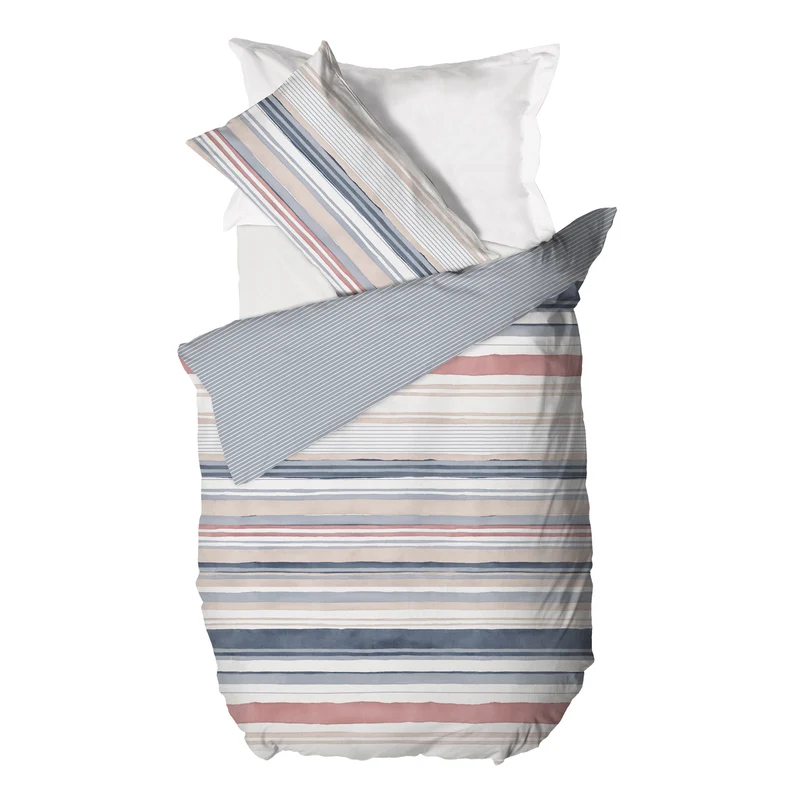 Happidea Parure Copripiumino Singolo in Cotone con Stampa Byron Blue