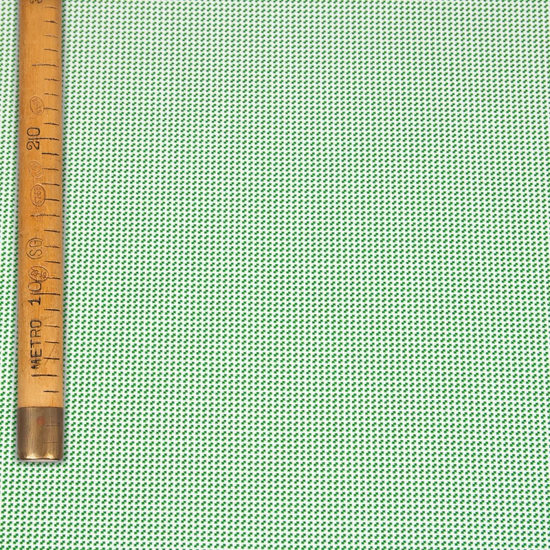 Cotone MicroPrint - Lilliput Diagonale Verde / Bianco