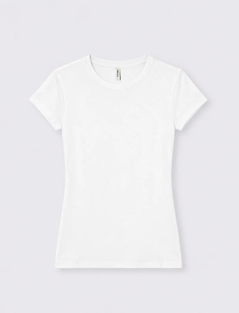 T-shirt paricollo a manica corta - Bianco