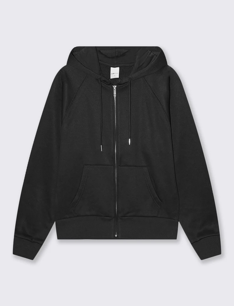 FELPA CON ZIP E CAPPUCCIO - Blu