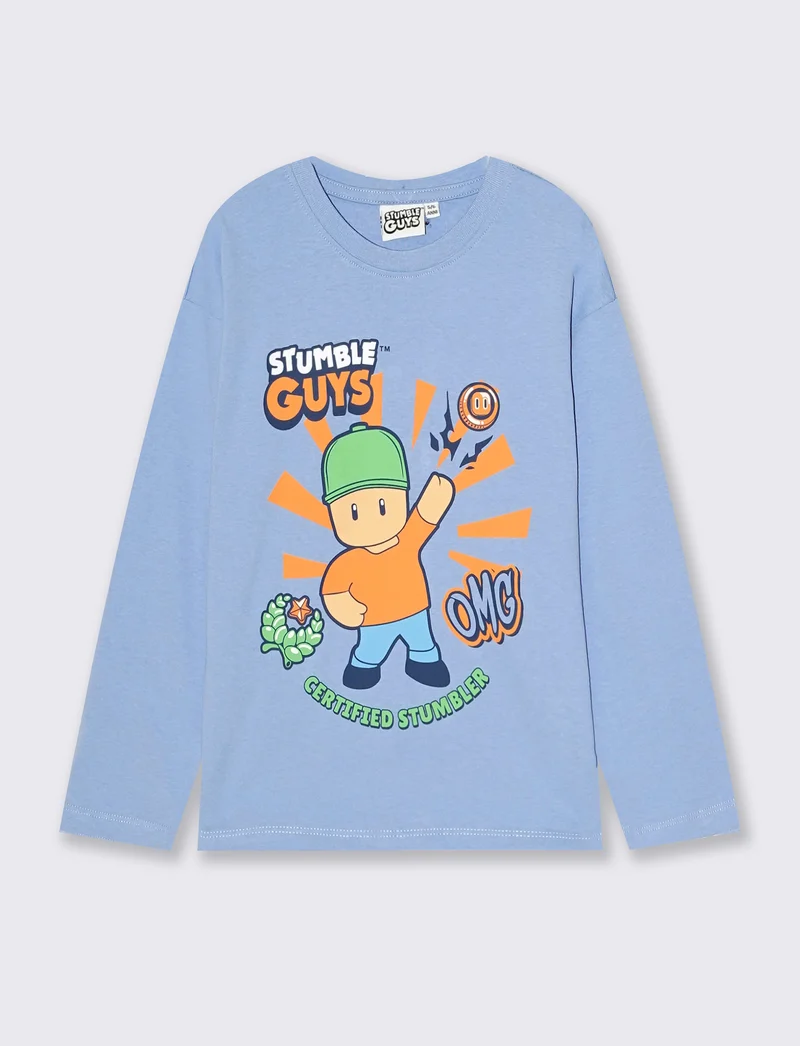 T-shirt maniche lunghe Stumble Guys - Azzurro
