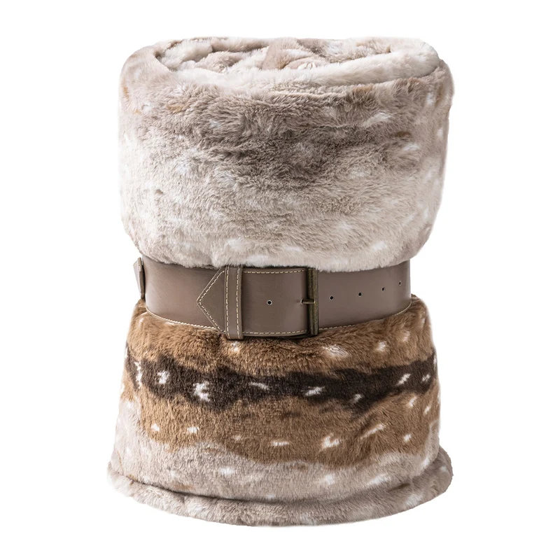 THUN® Maxi Plaid Himalaya 130x170 Bosco D'Inverno - Fantasia Renna Deer Stone
