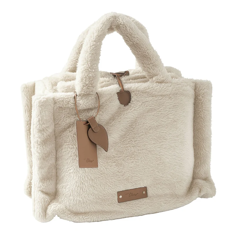 THUN® Plaid In Borsa 130x180 Bianca Bosco D'Inverno - Tinta Unita White