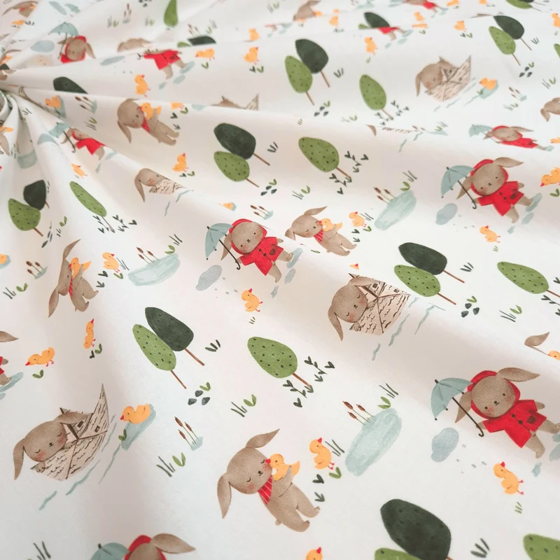 Tessuto Cotone H 150 cm - PIOGGIA DI COCCOLE