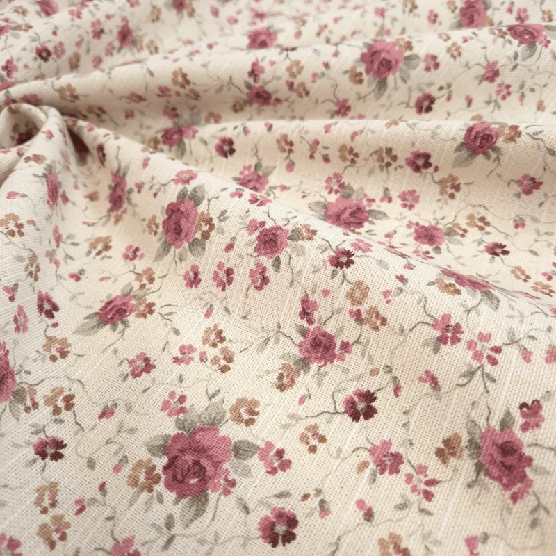 Panama Misto Cotone H 280 cm - FIORELLINI ROSA ANTICO