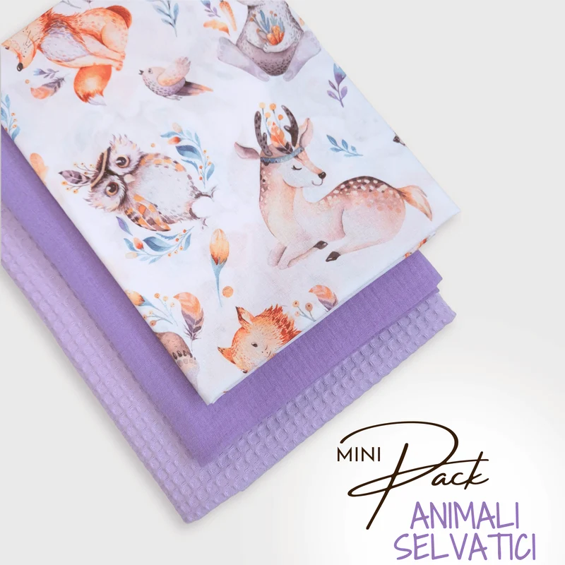 MINI PACK ANIMALI SELVATICI/LILLA - 3 pezzi