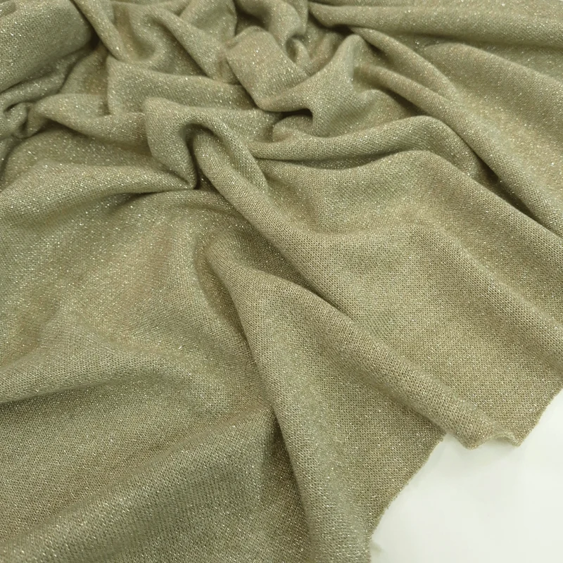 Tessuto in maglia con Lurex Argento H 150 cm - VERDE SALVIA