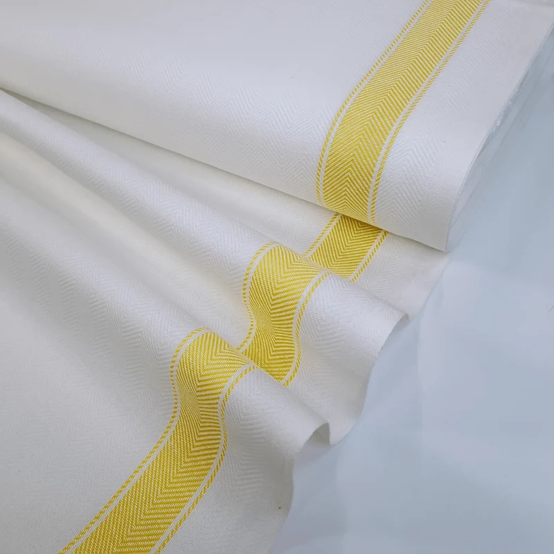 Tessuto H 60 cm per Asciugapiatti spinato- BIANCO RIGA GIALLO