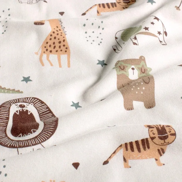 Jersey di Cotone Digital H 150 cm - PICCOLO ZOO/LATTE