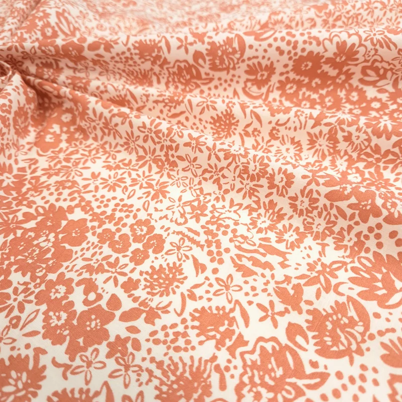 Tessuto Cotone H 145 cm - FANTASIA TERRACOTTA
