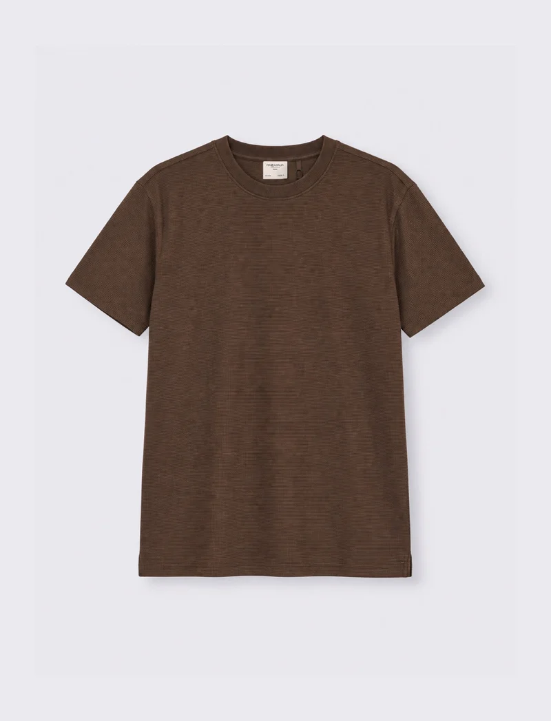 T-SHIRT WAFFLE REGULAR FIT - Moro