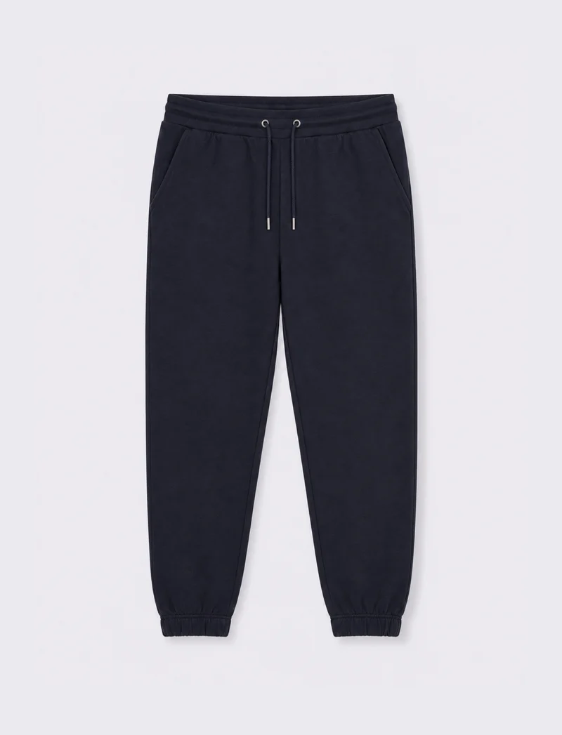 PANTALONI JOGGER BASIC IN PIQUET - Blu
