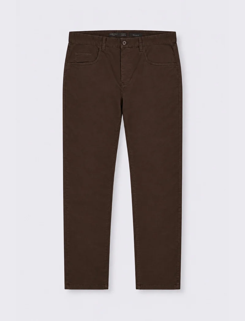 PANTALONI BASIC 5 TASCHE REGULAR FIT - Moro