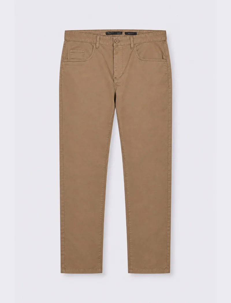 PANTALONI BASIC 5 TASCHE REGULAR FIT - Verde kaki