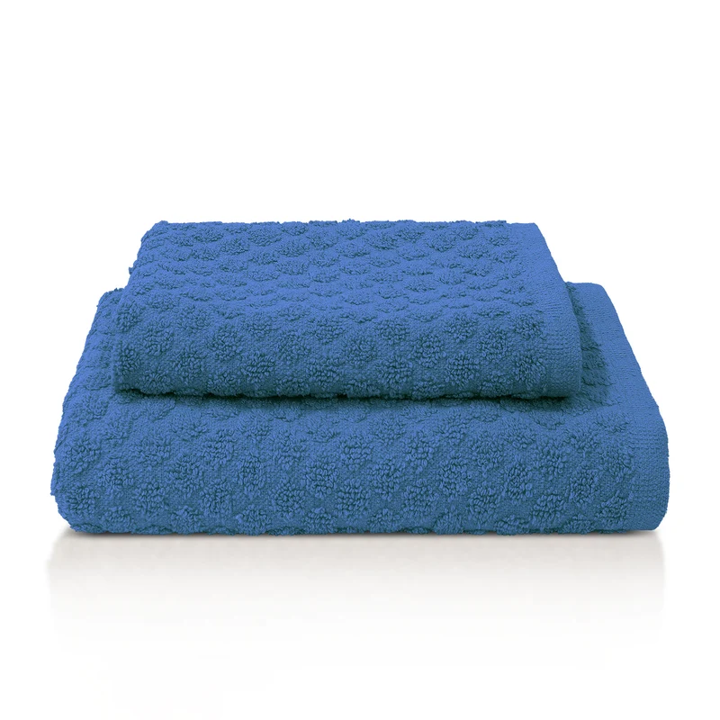 Asciugamani bagno in spugna Jacquard di cotone set 1+1 Viso e Ospite 600gsm 7167