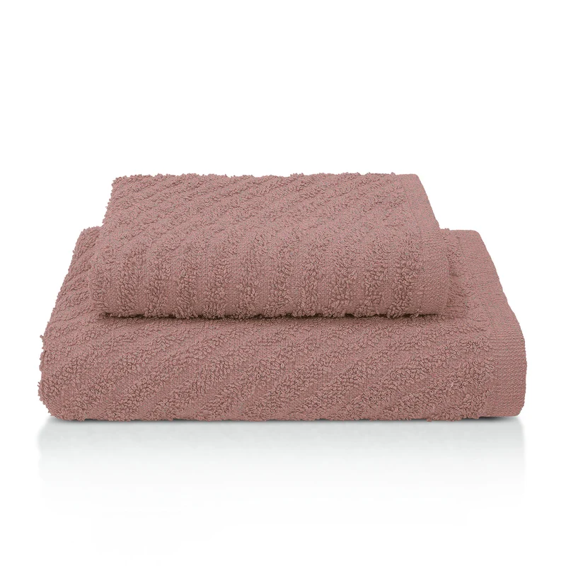 Asciugamani bagno in spugna Jacquard di cotone set 1+1 Viso e Ospite 600gsm 7166