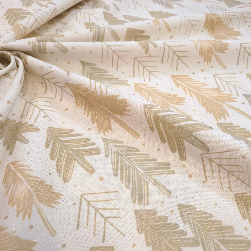 Tessuto Arredo Jacquard H 140 cm - BOSCO NORDICO/LUREX ORO