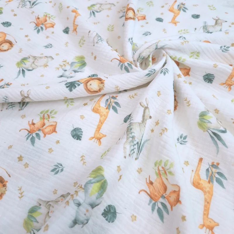 Mussola di Cotone Doppia Garza H 140 cm - BABY SAFARI/LATTE