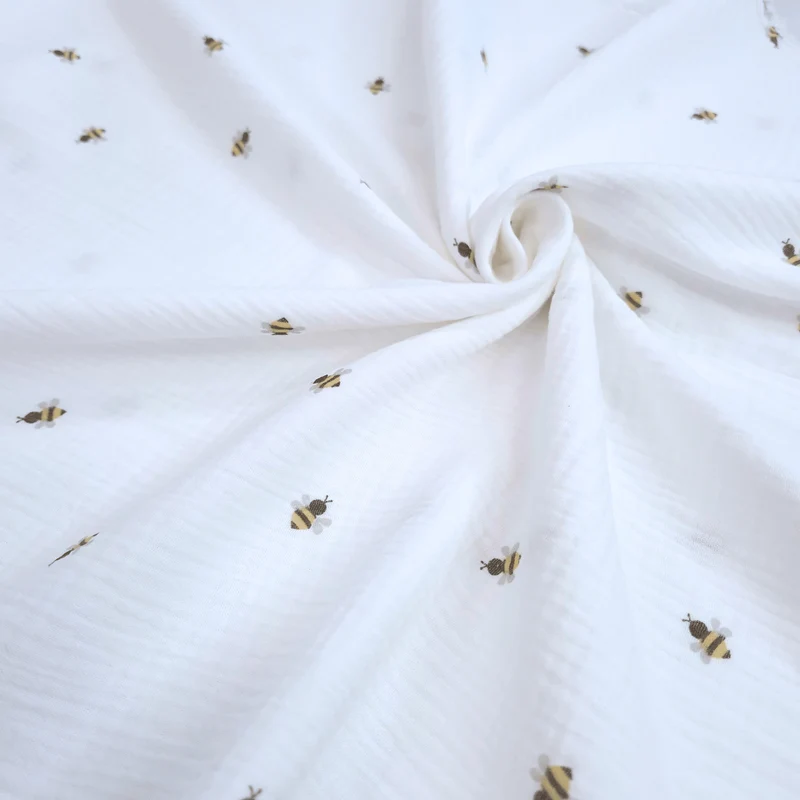 Mussola di Cotone Doppia Garza H 140 cm - APINE/LATTE