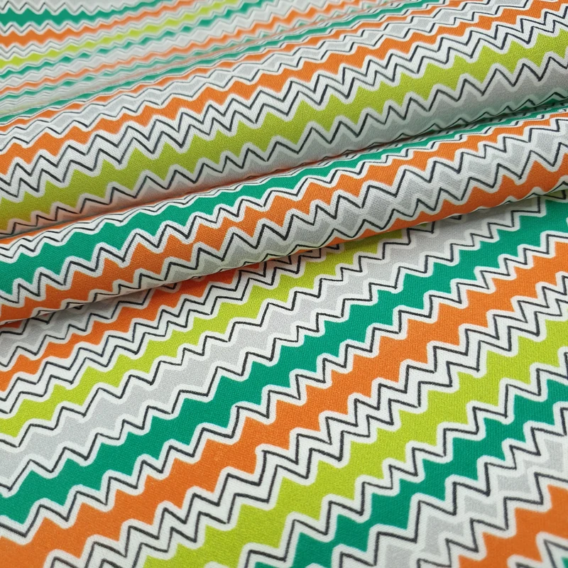 Tessuto Cotone H 140 cm - ZIG ZAG MULTICOLOR