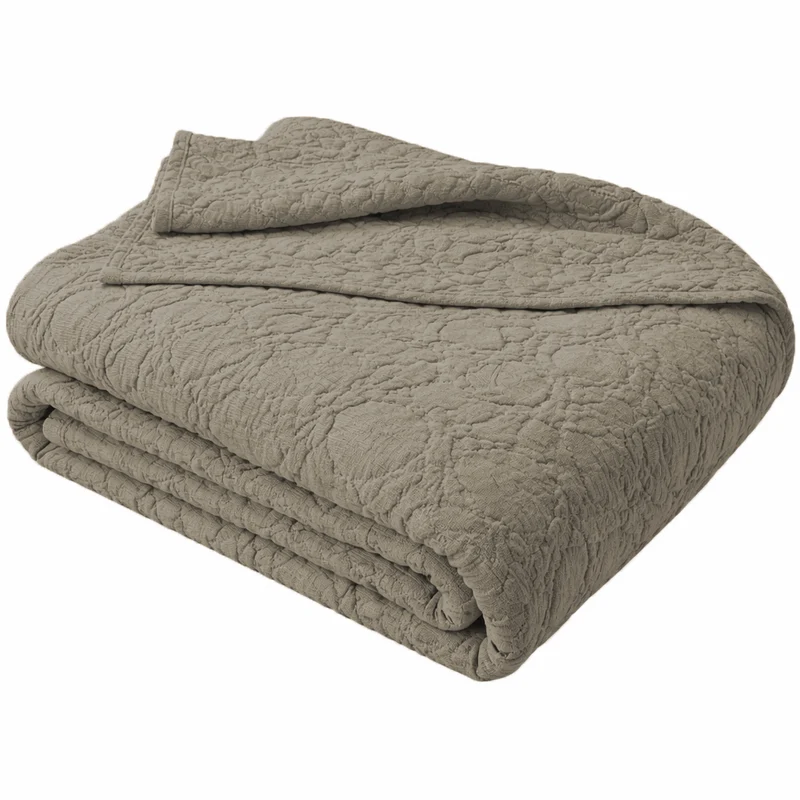 Copriletto in Cotone Stonewashed con Lavorazione a Rilievo - Manner