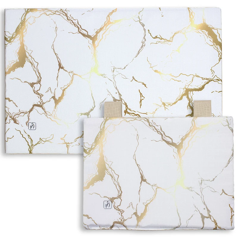 Set Copriforno e Coprifornelli cucina imbottiti effetto marmo marmorizzato 7046