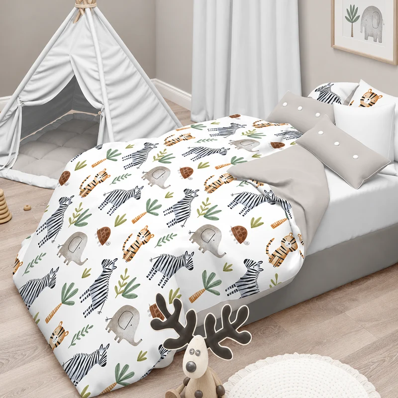 Parure Copripiumino in Puro Cotone con Fantasia - Zebre