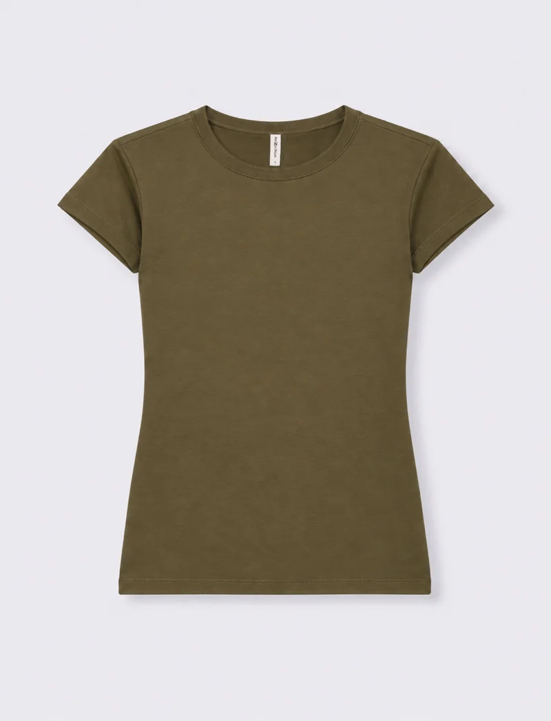 T-shirt paricollo a manica corta - Verde foresta