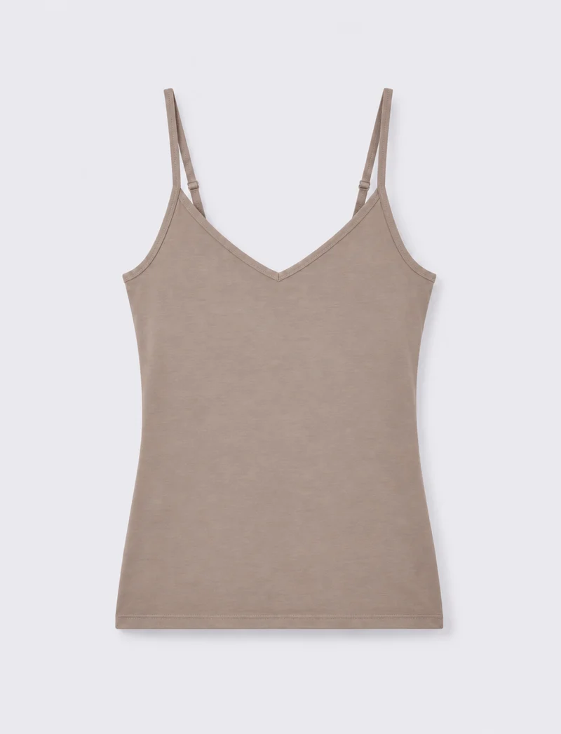 Top con bretelle regolabili elastiche - Grigio stone