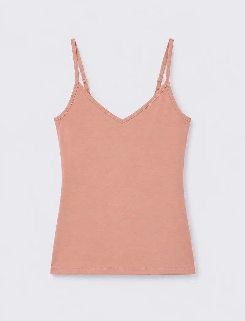 Top con bretelle regolabili elastiche - Rosa antico