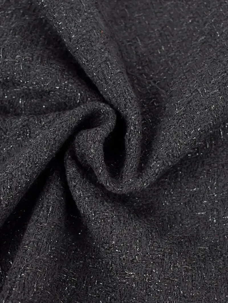 Tweed misto cotone nero