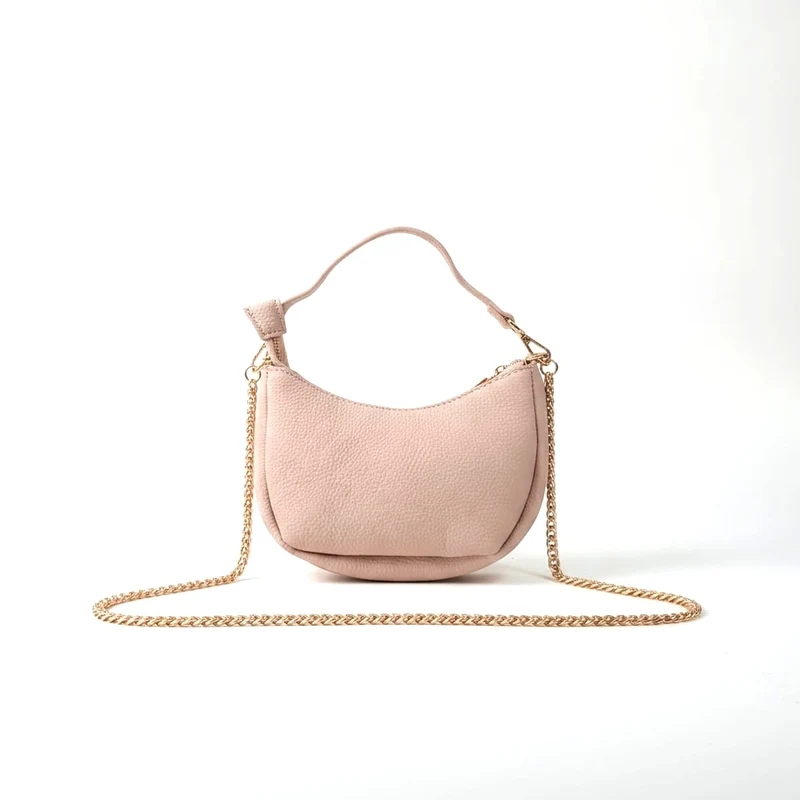 Borsa mezzaluna piccola elegante - Rosa