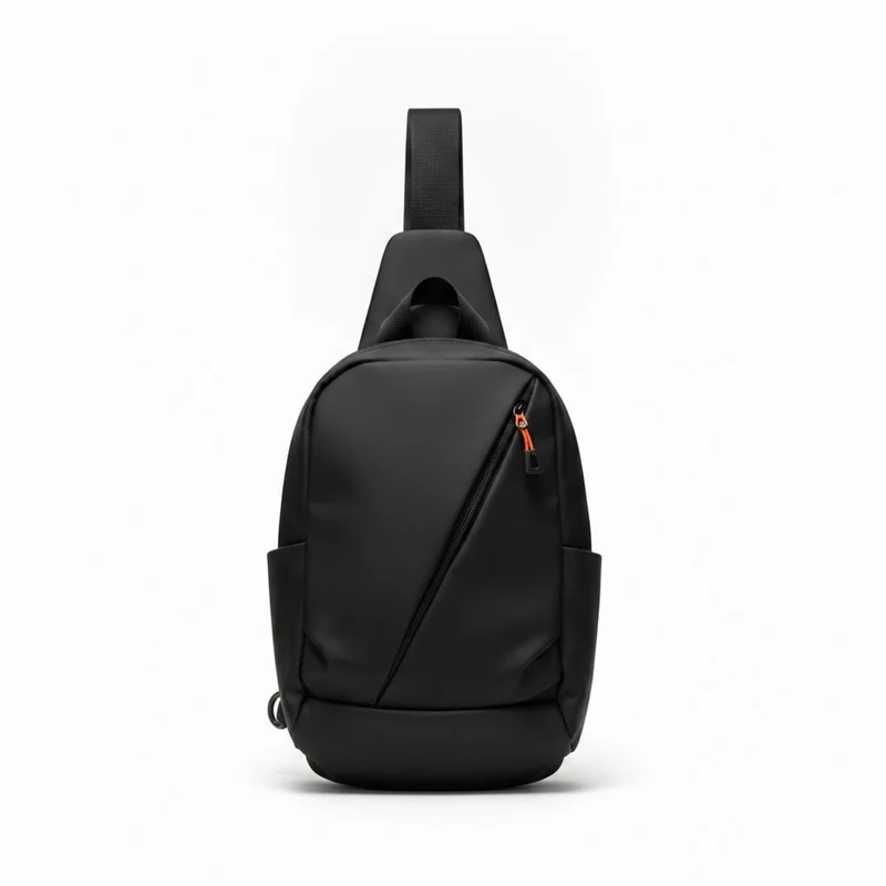 Zaino monospalla uomo versatile e pratico - Nero
