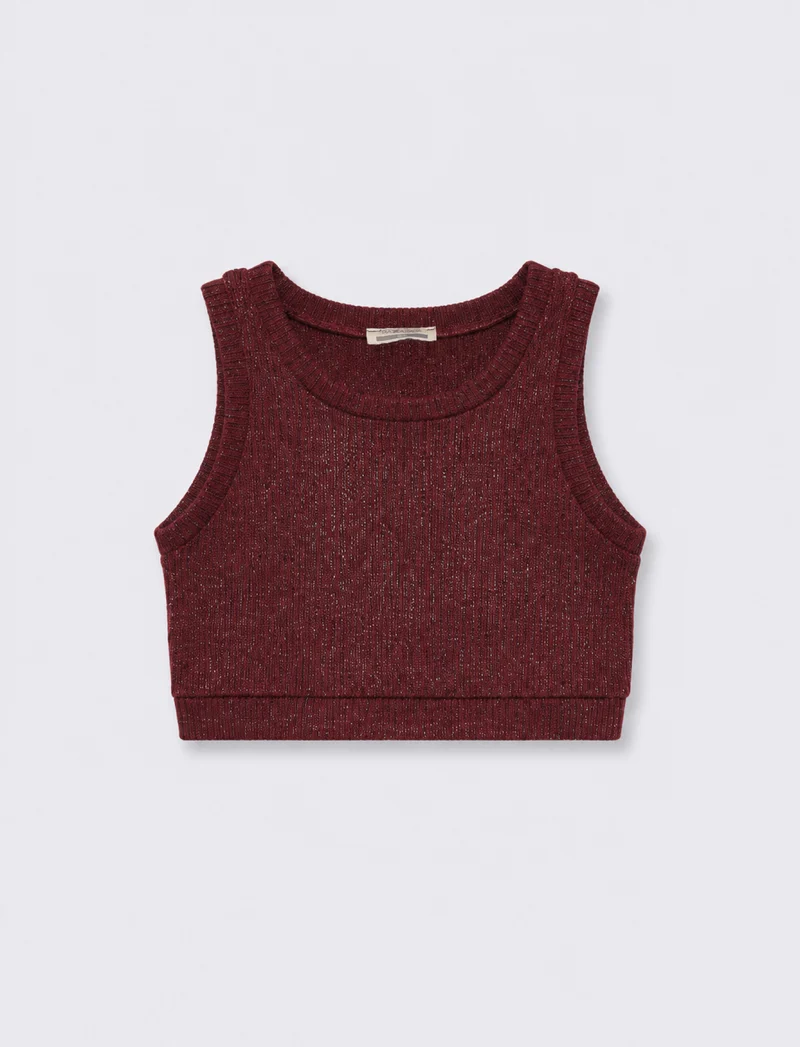 Gilet in maglia da bambina. - Bordeaux