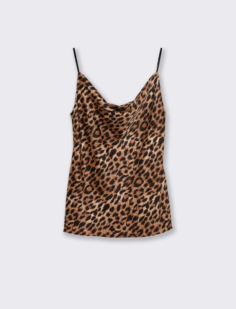 TOP CON SCOLLO A DRAPPEGGIO - Maculato