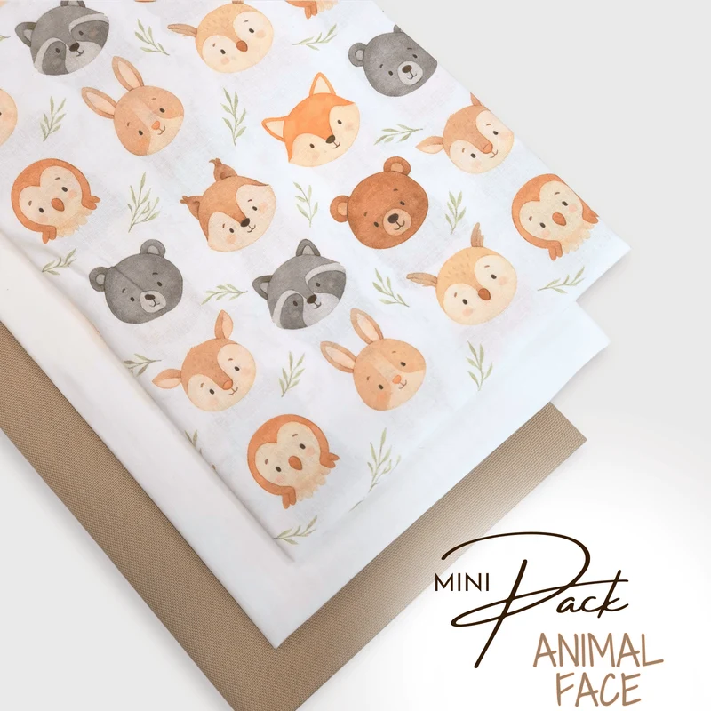 MINI PACK ANIMAL FACE - 3 pezzi 70 x 100 cm