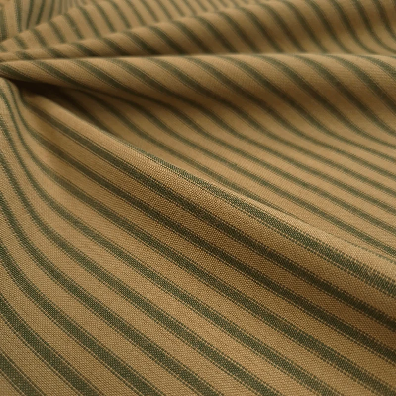 Tessuto Cotone H 110 cm - RIGHETTE VERDONE/SABBIA SCURO