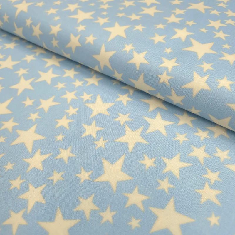 Cotone Americano H 110 cm - STELLE/AZZURRO