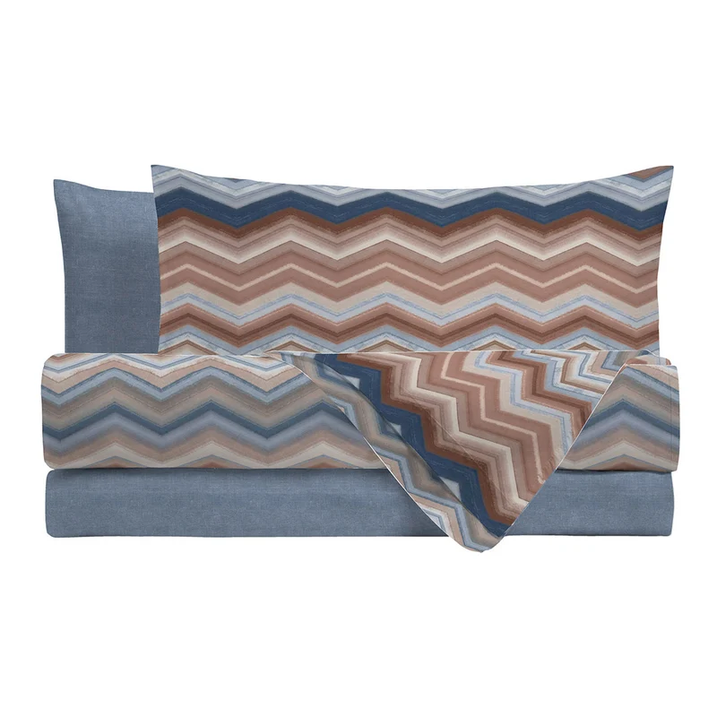 Completo Letto Singolo in Cotone con Stampa - Fantasia Dream Me Ysidro Blue