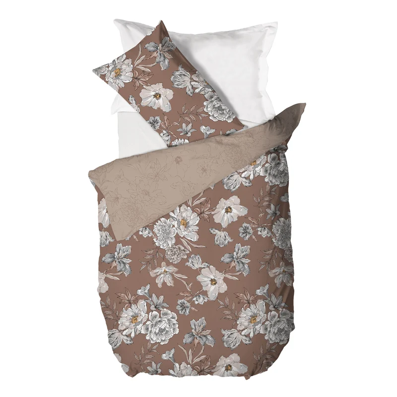 Parure Copripiumino Singola in Cotone con Stampa - Fantasia Hug Me Julienne Taupe